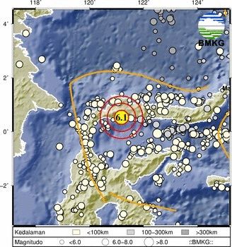 Gempa Bumi Magnitudo 6,1 Guncang Minahassa