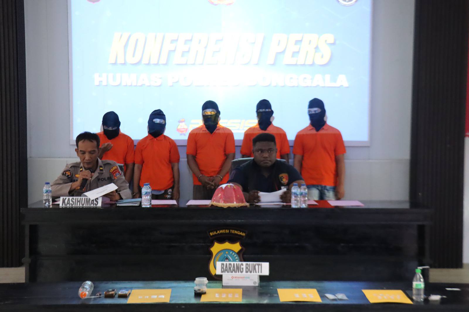 Polres Donggala Rilis Lima Kasus Narkotika Melalui Konferensi Pers
