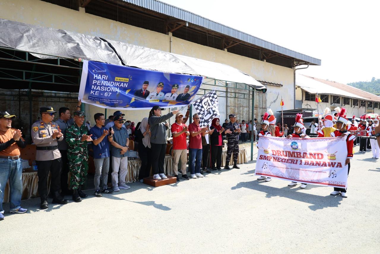 Semarak Hardiknas 2026 di Donggala, Ratusan Pelajar Tampilkan Aksi Terbaik di Gerak Jalan dan Drum Band