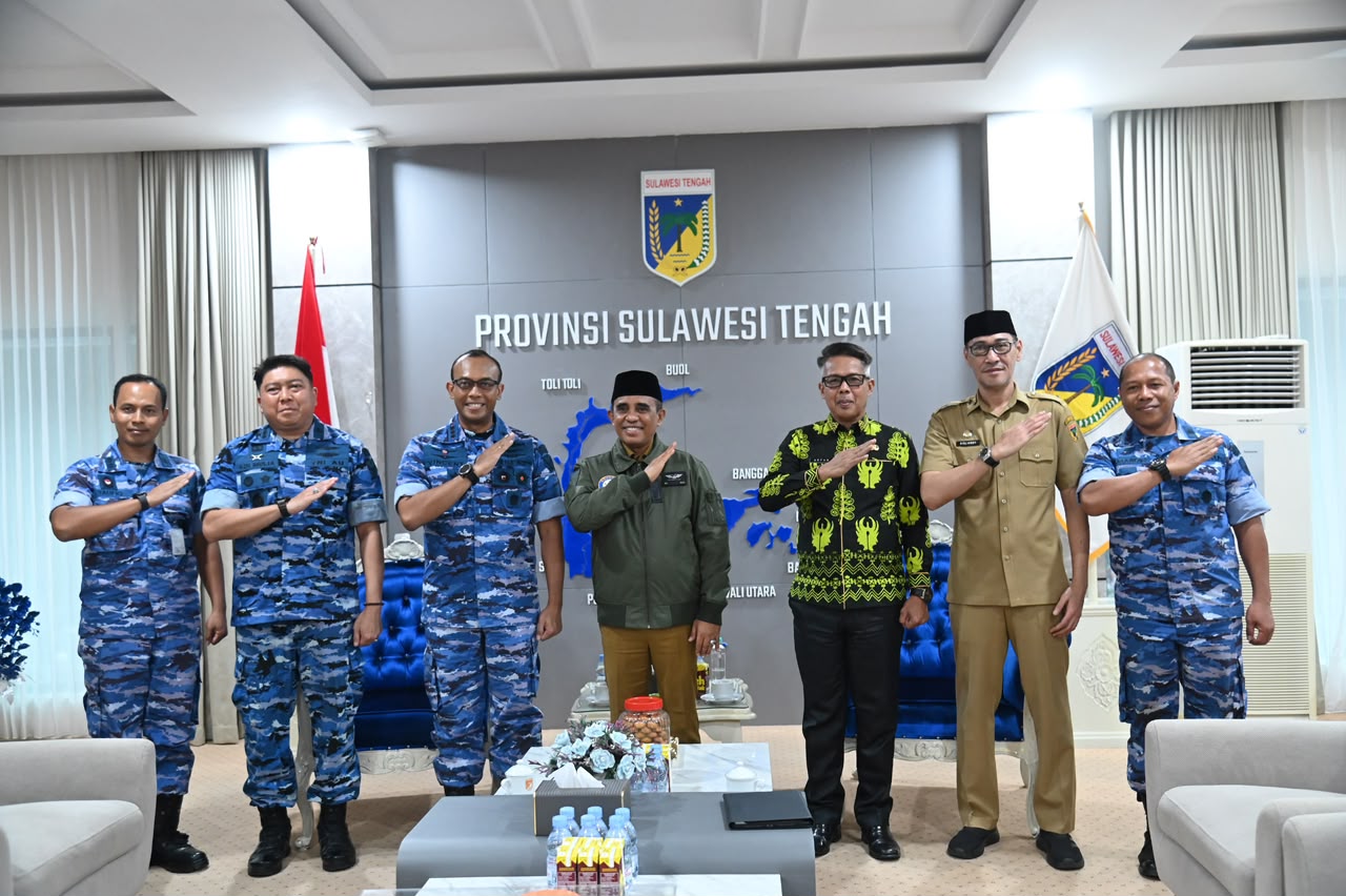 Gubernur Anwar Hafid Terima Danlanud Sultan Hasanuddin, Bahas Pengembangan Lanud Palu dan Penguatan Kesiapsiagaan Bencana