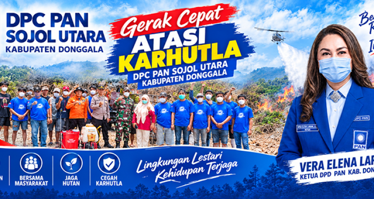 PAN Sojol Utara Turun Tangan Padamkan Kebakaran di Gunung Pesik